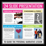 Personal Narrative Essay Writing - Presentation, Graphic Organizers, and Rubric