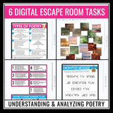 Poetry Escape Room Digital Activity – Poetic Form, Analysis, & Literary Devices