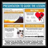 Poetry Meter and Rhythm Presentation & Poems Escape Room Reading Activity