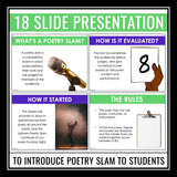 Poetry Slam Writing - Presentation, Handouts, Activities to Write a Slam Poem