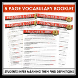 Prisoner B-3087 by Alan Gratz Vocabulary Booklet, Presentation, and Answer Key