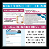 Punctuating Dialogue Escape Room Digital Activity, Google Slides, and Quiz