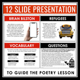 Refugee by Alan Gratz Activity - Poetry Connection to Refugees by Brian Bilson