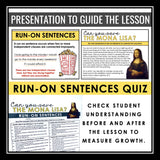 Run On Sentences Grammar Activity Escape Room Challenge, Presentation, and Quiz