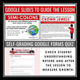 Semicolons Escape Room Punctuation Digital Activity, Google Slides, and Quiz