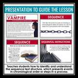 Sequence Text Structure Presentation & Nonfiction Escape Room Reading Activity