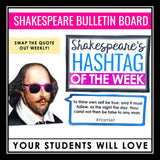 Shakespeare Posters - Hashtag Quotes Bulletin Board Display Decor and Assignment