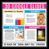 Showing vs. Telling Writing Descriptive Strategy Digital Slides and Activities