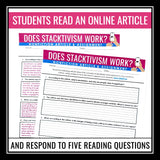 Nonfiction Article and Assignment - Reading Response Activity on Slacktivism