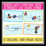 Socratic Seminar Bundle Discussion Slides, Handouts, Graphic Organizers, Rubrics