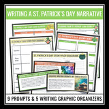 St. Patrick's Day Writing Prompts Activities and Student Gift Holiday Bookmarks