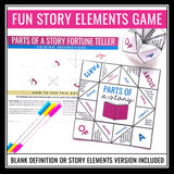 Story Elements Paper Fortune Teller Activity - Literary Devices Game