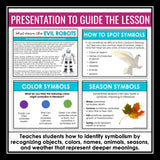 Symbolism Literary Devices Presentation & Escape Room Reading Activity Game