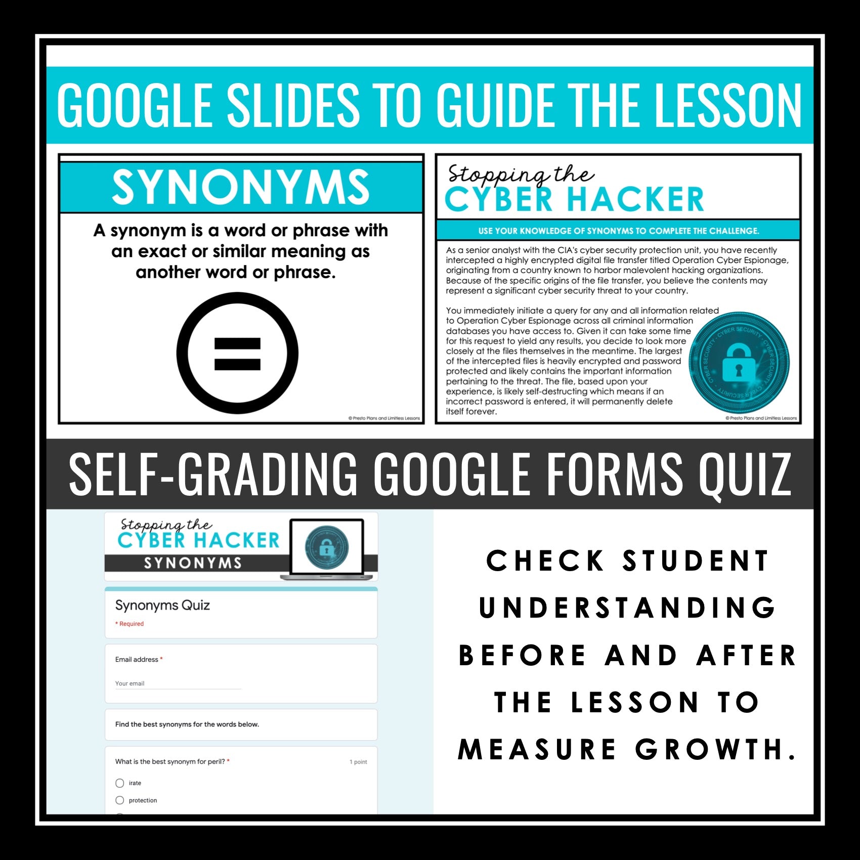goggle synonyms Synonyms Vocabulary Word Escape Room Digital Activity, Google Slides, – Presto Plans