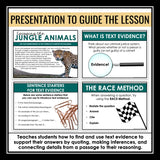 Text Evidence Presentation & Citing Evidence Escape Room Close Reading Activity