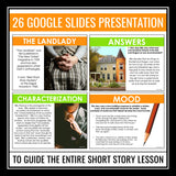 The Landlady by Roald Dahl - Digital Short Story Slides, Assignments, Activities