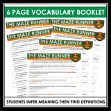 The Maze Runner Vocabulary Booklet, Presentation, and Answer Key