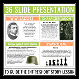 The Monkey's Paw by W.W. Jacobs - Short Story Slides, Assignments, & Activities