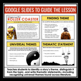 Theme as a Fiction Story Element Slides & Digital Escape Room Reading Activity