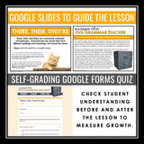 There, Their, They're Homophones Escape Room Digital Grammar Game, Slides & Quiz