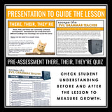 There, Their, They're Homophones Escape Room Style Grammar Game, Slides, & Quiz