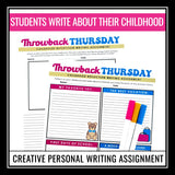 Personal Writing Creative Reflection Assignment - Throwback Thursday Activity