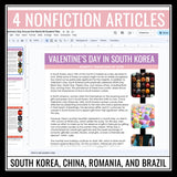 Valentine's Day Around the World Reading Comprehension - Digital Assignments