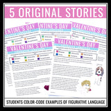 Valentine's Day Figurative Language Stories Assignments - Literary Devices