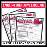Valentine's Day Figurative Language in Love Songs - Music Lyrics Assignments