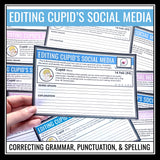 Valentine's Day Grammar Activity - Editing Errors in Cupid's Social Media Posts