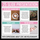 Valentine's Day Idioms Presentation and Assignment - Love Expressions Activity