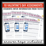 Valentine's Day Inference Activities - Inferences in Texts Reading Assignments