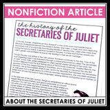Valentine’s Day Reading Comprehension Article & Assignment - Secretaries of Juliet