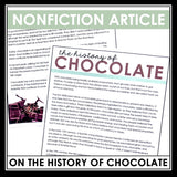Valentine's Day Reading Comprehension Article & Assignment - Chocolate