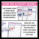 Valentine's Day Writing Activity Crumpled Heart Collaborative Writing Assignment