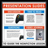Nonfiction Reading Comprehension Article and Activities - Video Game Competition