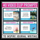 Video Journal Writing Prompts - Video Clip Opinion & Personal Writing Grades 3-6