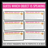Inference Activity: What Am I? Mystery Object Task Cards Close Reading Game