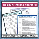 Winter Figurative Language Assignments - Literary Devices Activity
