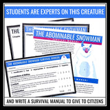 Christmas Writing Assignment - Abominable Snowman Manual Winter Activity