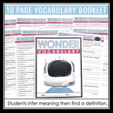 Wonder Vocabulary Booklet, Presentation, and Answer Key with Definitions