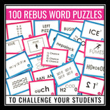 Word Puzzles Brain Teasers - Fun Logic Rebus Puzzles Brain Break Game - Volume 2