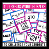 Word Puzzles Brain Teasers - Fun Logic Rebus Puzzles Word Sense Brain Break Game