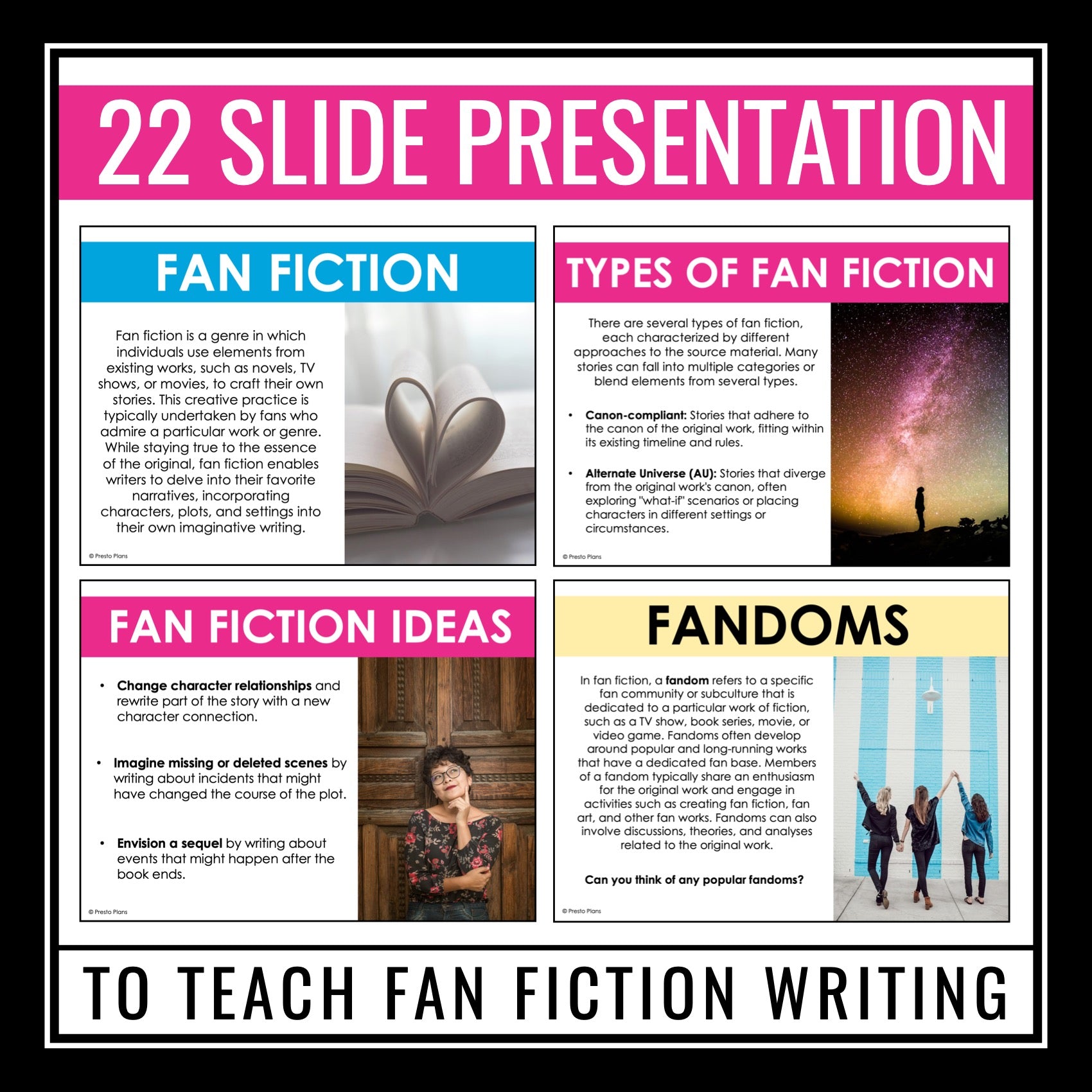Fan Writing Fan Fiction Writing - Presentation, Handout, and Narrative Graphic Org ...