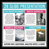 Caged Bird by Maya Angelou - Poetry Lesson, Slides, Assignments, and Activities