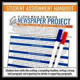 A Long Walk to Water – Front Page Newspaper Writing Lesson & Creative Activity