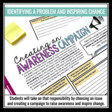 A Wrinkle in Time Activity - Create an Awareness Campaign Novel Assignment