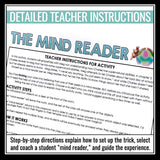 A Wrinkle in Time Activity - Mind Reading Interactive Novel Classroom Activity