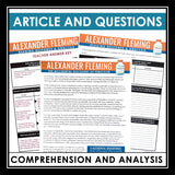Nonfiction Reading Comprehension Article and Activities - Penicillin Discovery