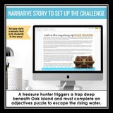 Adjectives Parts of Speech Escape Room Digital Activity, Google Slides, and Quiz